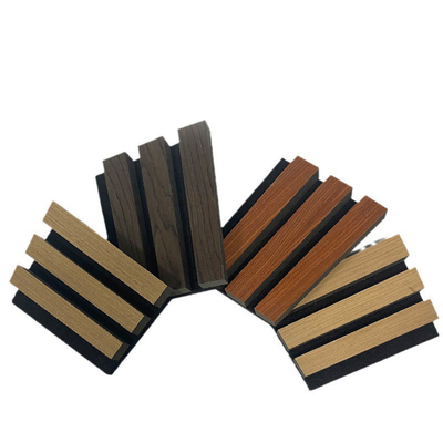 Qualidade Wood Fiber Acoustic Slat Panel for Sound Absorption Wall Decor fábrica