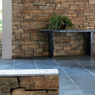 Qualité Modern 3D PU Stone Wall Panel Waterproof Fireproof Exterior Decoration usine