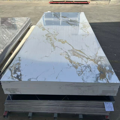 Quality Modern WPC Decorative Wall Panel PVC Marble Surface Moisture-Proof factory