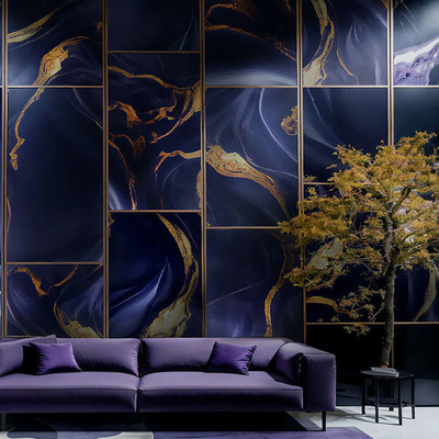 品質 UV Gilding Marble PVC Wall Panel Waterproof Fireproof 2.8mm 工場