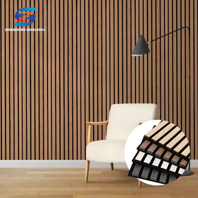 Quality Modern Acoustic Slat Panels MDF Polyester Fiber Soundproof Wall Panel factory