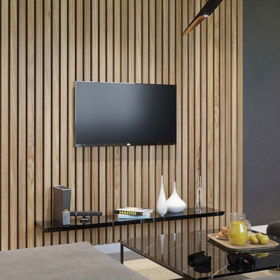 Qualità Wood Fiber Acoustic Slat Panel for Sound Absorption Wall Decor fabbrica