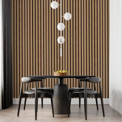 Качество Modern Wood Fiber Acoustic Slat Panel for Sound Absorption Фабрика