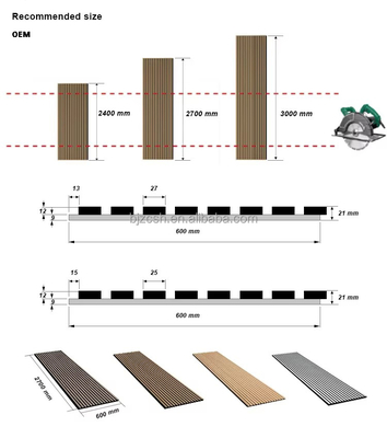Ποιότητα 22mm Acoustic Wood Veneer Wall Panels for Soundproofing εργοστάσιο