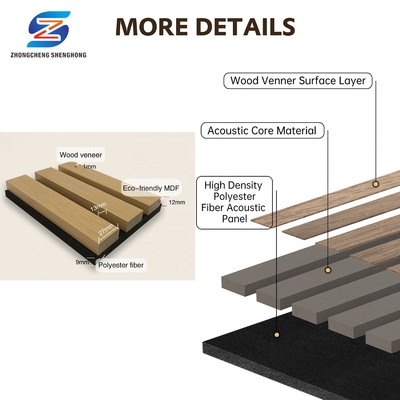 Качество Modern Wooden Slat Acoustic Panel 2400x600mm Waterproof Soundproof Фабрика