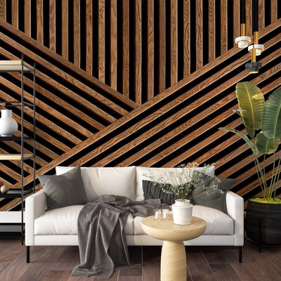 Qualidade Modern Wood Grain PVC Acoustic Panel for Indoor Wall Ceiling Soundproofing fábrica