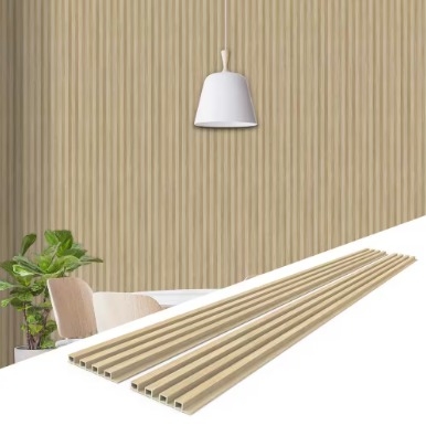 Qualität Modern WPC Bamboo Wood Fiber Grille Wall Panel Waterproof Fireproof Fabrik