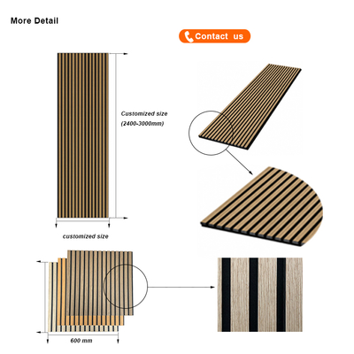 Qualität European Style Wood Slat Acoustic Panel MDF Polyester Fiber Wall Panel Fabrik