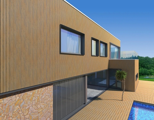 Qualität Eco-Friendly Bamboo WPC Grille Plate for Indoor Outdoor Wall Decoration Fabrik