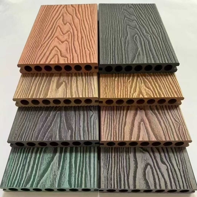 Ποιότητα 18mm Dark Grey WPC Decking 3D Embossed Click Outdoor Flooring εργοστάσιο