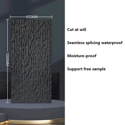 Calidad Black PU Stone Wall Panel for Interior and Exterior Decoration fábrica