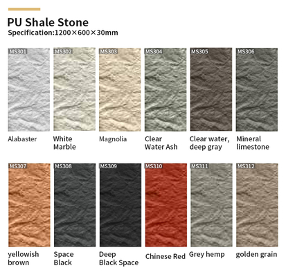 Качество 3D Wave PU Stone Wall Panels Waterproof Outdoor Decorative Фабрика