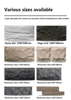 Качество PU Stone Wall Panel 2400x600mm Fire-Resistant B1 Exterior Decoration Фабрика