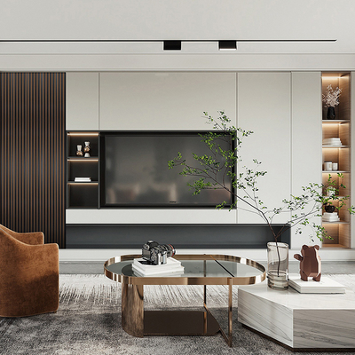 Calidad Modern Acoustic PS Wall Panel MDF Veneer Polyester Fiber B1 Fireproof fábrica