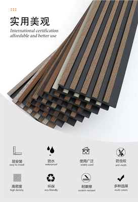 Calidad Modern Acoustic PS Wall Panel MDF Veneer Polyester Fiber B1 Fireproof fábrica